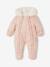 Combipilote bébé imprimée coeurs doublée fausse fourrure vieux rose 1 - vertbaudet enfant 