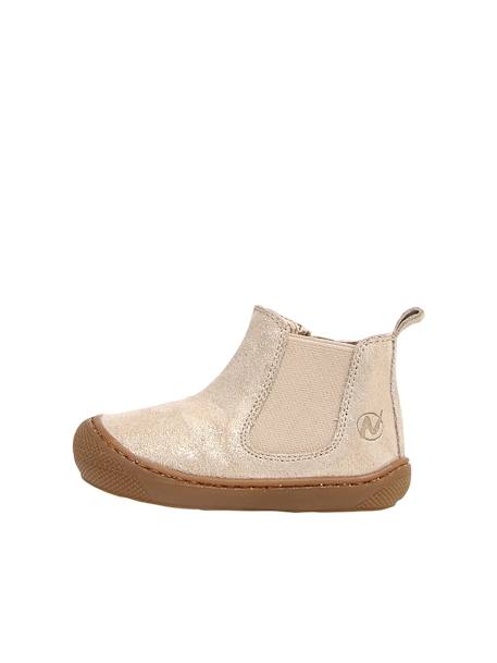 Chelsea boots bébé Sally 1ers pas marron+or 8 - vertbaudet enfant 