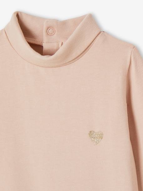 Lot de 2 t-shirts col roulé bébé marine+rose pâle 12 - vertbaudet enfant 