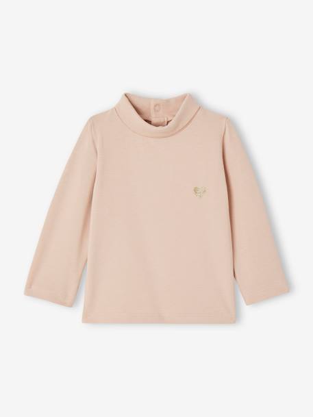 Lot de 2 t-shirts col roulé bébé marine+rose pâle 9 - vertbaudet enfant 