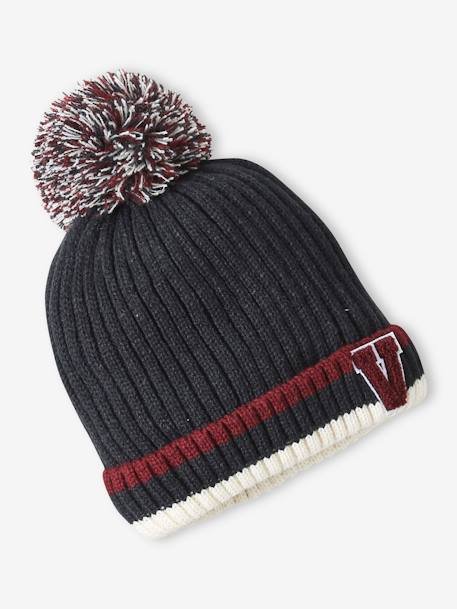 Ensemble bonnet + snood + gants en maille côtelée garçon marine 4 - vertbaudet enfant 
