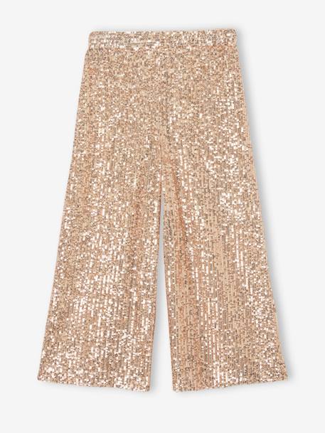 Pantalon large à sequins Noël fille or 3 - vertbaudet enfant 