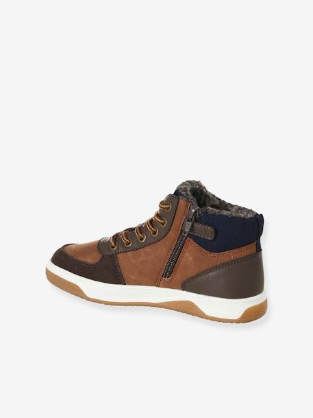 Baskets enfant garçon synthétiques montantes élastiquées et zippées marron 3 - vertbaudet enfant 