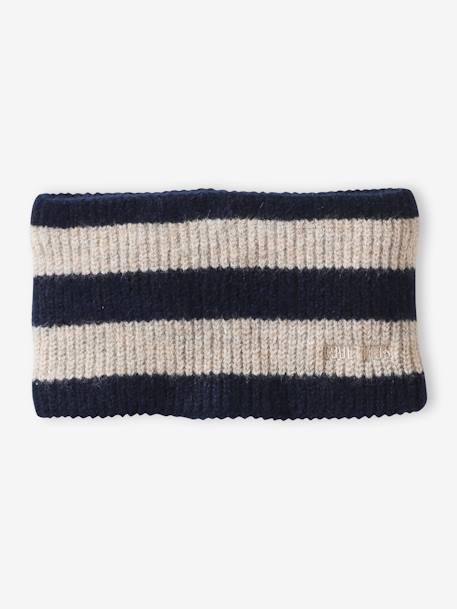 Ensemble bonnet + snood + gants 'cool kids' garçon bleu grisé 4 - vertbaudet enfant 