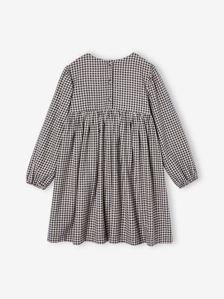 Robe vichy à volants fille carreaux gris+olive 3 - vertbaudet enfant 