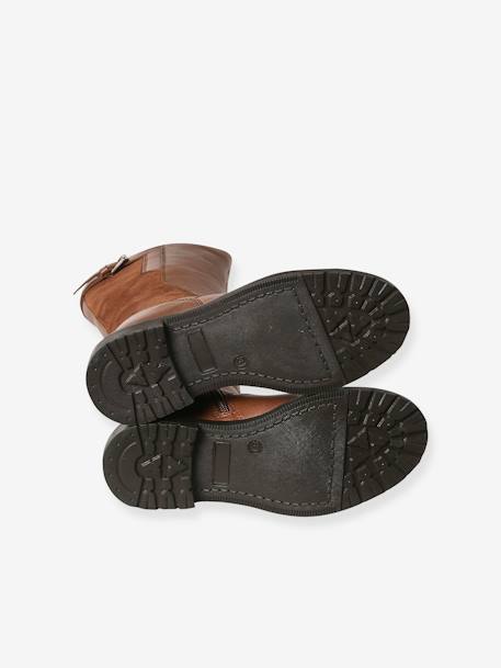 Boots cavalière enfant fille cuir zippées marron 5 - vertbaudet enfant 