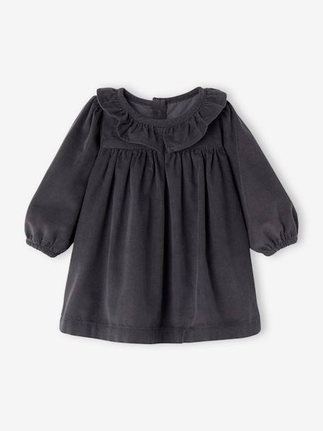 Ensemble robe, gilet fantaisie et collant bébé fille bleu ardoise 3 - vertbaudet enfant 