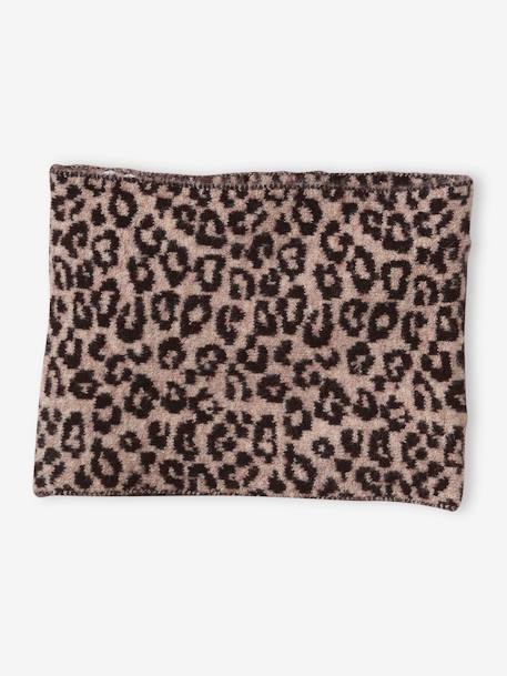 Ensemble fille léopard bonnet snood gants marron imprimé 3 - vertbaudet enfant 
