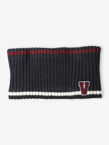 Ensemble bonnet + snood + gants en maille côtelée garçon marine 3 - vertbaudet enfant 