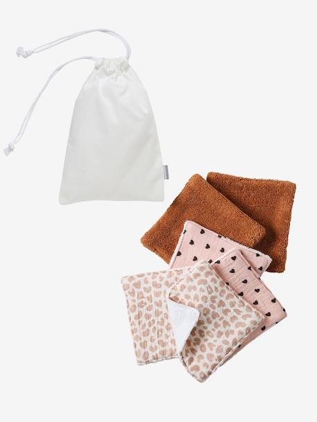 Lot 6 lingettes lavables Achille+Lovely Leo+Minisaurus 5 - vertbaudet enfant 