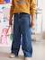 Pantalon fille large motifs fantaisie bleu foncé+denim gris 1 - vertbaudet enfant 