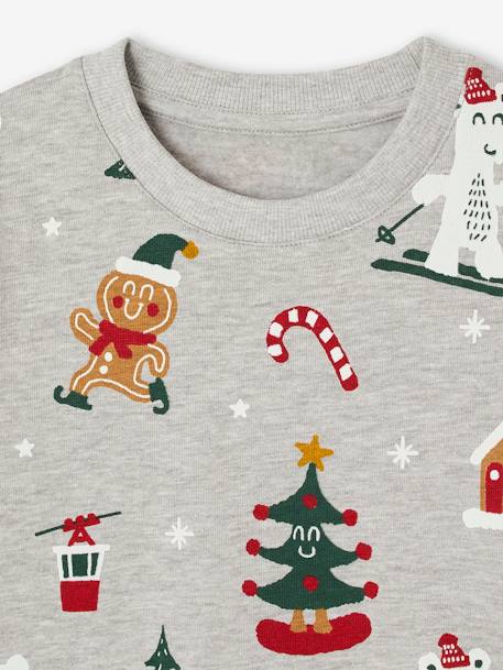 Sweat garçon noël motifs ludiques gris chiné 3 - vertbaudet enfant 