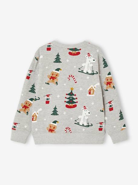 Sweat garçon noël motifs ludiques gris chiné 2 - vertbaudet enfant 