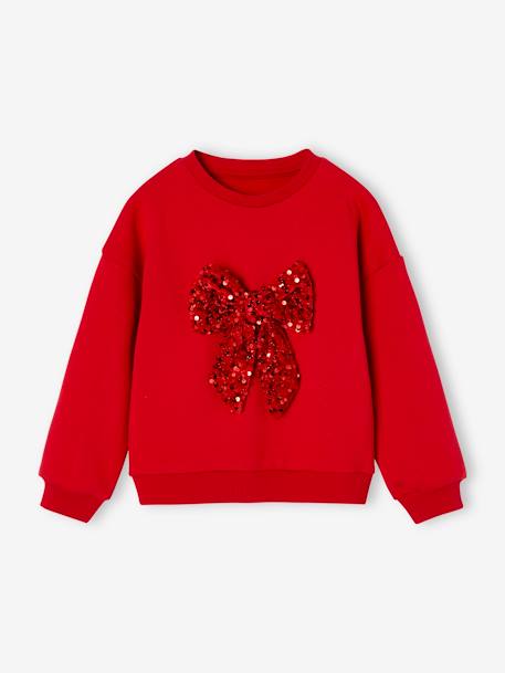 Sweat fille Noël noeud en sequins anthracite+rouge 6 - vertbaudet enfant 