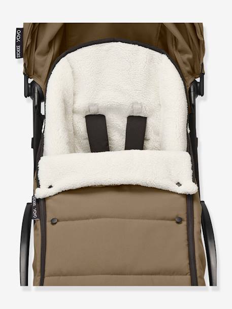 Chancelière sherpa POUSSETTE YOYO caramel+noir+taupe 5 - vertbaudet enfant 