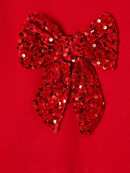 Sweat fille Noël noeud en sequins anthracite+rouge 8 - vertbaudet enfant 
