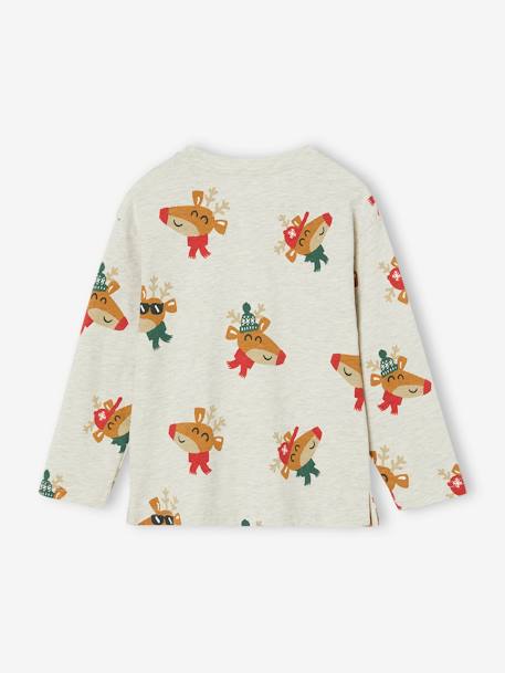 T-shirt Noël motifs ludiques rennes garçon blanc chiné 2 - vertbaudet enfant 