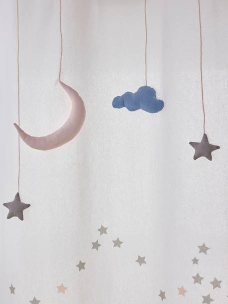 Rideau guirlande à œillets tamisant nuage et étoiles blanc 4 - vertbaudet enfant 