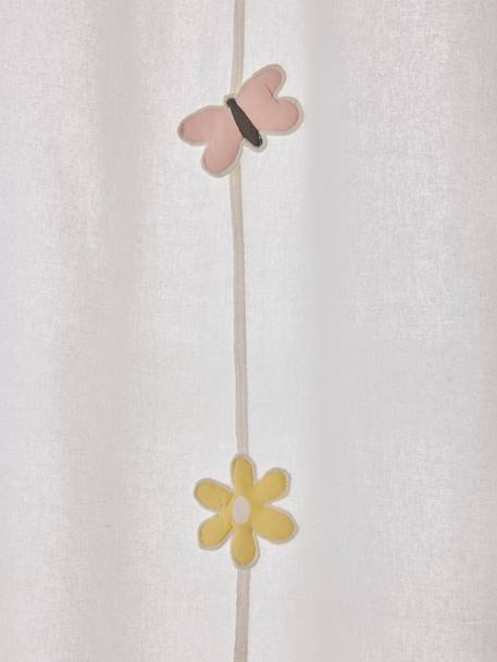 Rideau guirlande à oeillets tamisant papillons et fleurs Champêtre écru 4 - vertbaudet enfant 