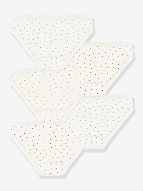 Lot 5 culottes petits coeurs blanc imprimé 2 - vertbaudet enfant 