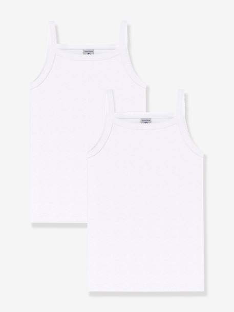 Lot de 2 chemises à bretelles blanches Petit Bateau blanc 1 - vertbaudet enfant 