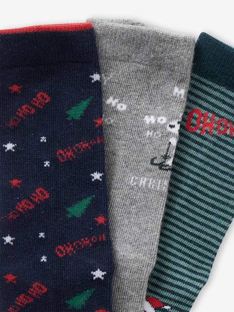 Coffret de 3 paires de chaussettes Noël garçon bleu nuit 2 - vertbaudet enfant 