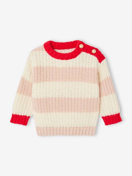 Pull à rayures matchy matchy bébé capsule famille rayé rose 1 - vertbaudet enfant 
