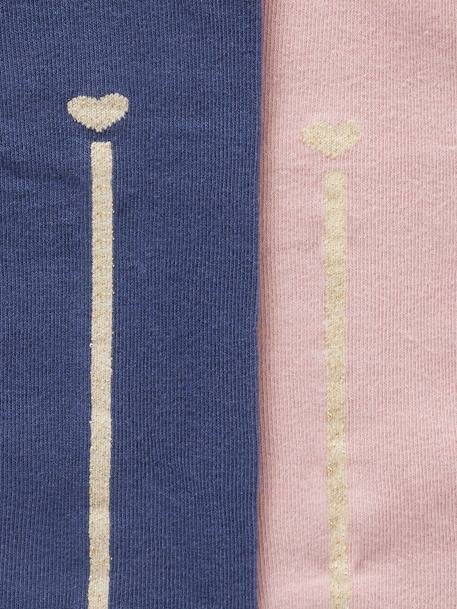 Lot de 2 collants bande lurex fille gris chiné+indigo 4 - vertbaudet enfant 