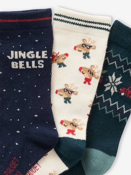 Coffret de 3 paires de chaussettes Noël garçon vert sapin 2 - vertbaudet enfant 