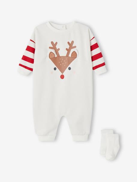 Coffret Noël dors-bien renne + chaussettes bébé écru 1 - vertbaudet enfant 