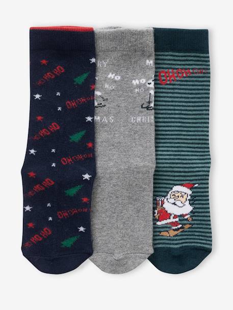 Coffret de 3 paires de chaussettes Noël garçon bleu nuit 4 - vertbaudet enfant 