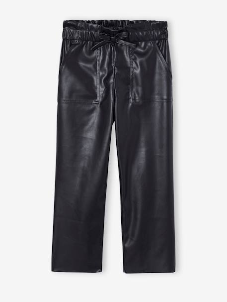Pantalon style paperbag fille noir 1 - vertbaudet enfant 