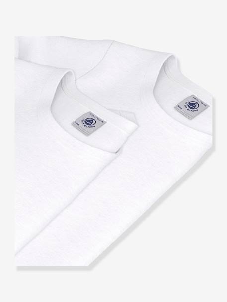 Lot de 2 tee-shirts manches longues blancs blanc 3 - vertbaudet enfant 