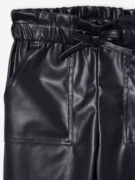 Pantalon style paperbag fille noir 3 - vertbaudet enfant 