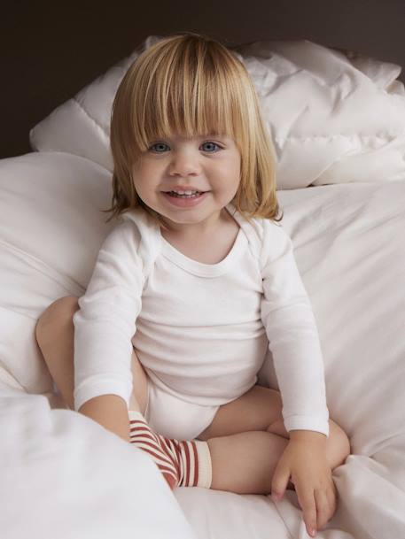 Lot de 2 bodies manches longues blanc 1 - vertbaudet enfant 