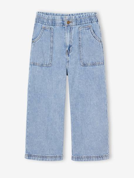 Jean fille large charpentier bleu clair+bleu moyen+denim gris 1 - vertbaudet enfant 