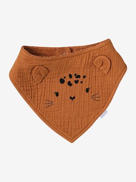 Lot 3 bavoirs bandanas en gaze de coton / éponge Lovely Leo+rose grenier 4 - vertbaudet enfant 
