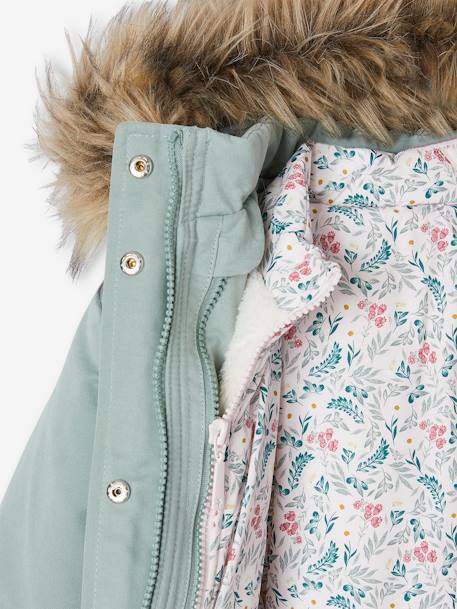 Parka fille 3 en 1 hiver à capuche kaki+PURPLE DARK+Vert+vert de gris 51 - vertbaudet enfant 