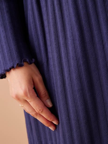 Chemise de nuit maille pointelle grossesse et allaitement marine 6 - vertbaudet enfant 