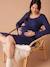 Chemise de nuit maille pointelle grossesse et allaitement marine 3 - vertbaudet enfant 