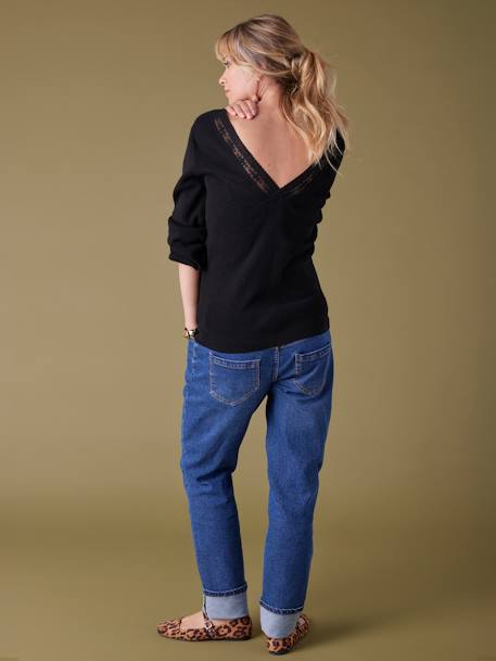 Pull décolleté dos dentelle grossesse noir 2 - vertbaudet enfant 