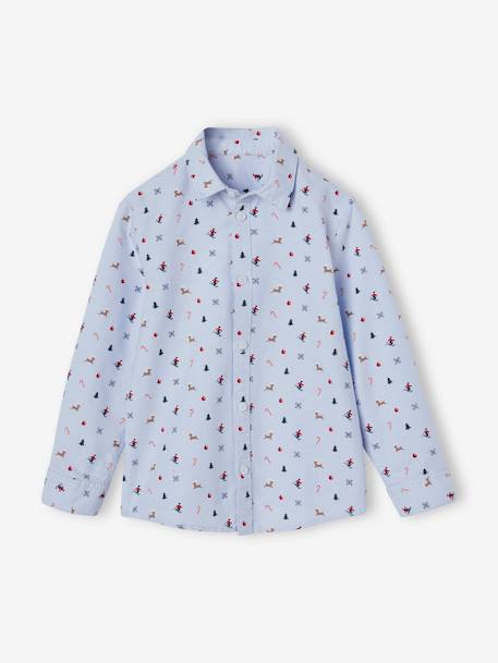 Coffret cadeau chemise noël et son noeud pap' garçon bleu chambray 6 - vertbaudet enfant 