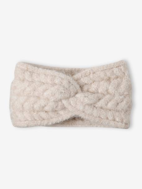 Bandeau fille en maille torsadée écru 1 - vertbaudet enfant 