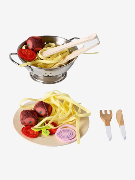 Set de spaghettis en bois FSC® et feutrine jaune 2 - vertbaudet enfant 