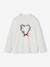 T-shirt fille noël couronne coeur détails pailletés écru 1 - vertbaudet enfant 