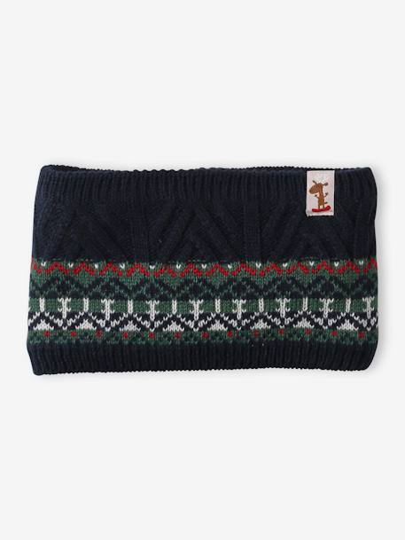 Coffret Noël Garçon bonnet + snood + gants vert sapin 7 - vertbaudet enfant 
