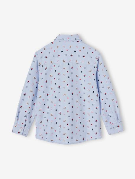 Coffret cadeau chemise noël et son noeud pap' garçon bleu chambray 2 - vertbaudet enfant 