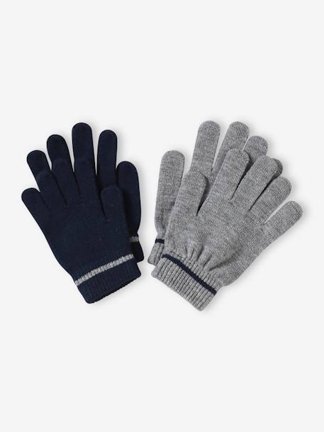 Lot 2 paires de gants magiques garçon gris chiné 1 - vertbaudet enfant 