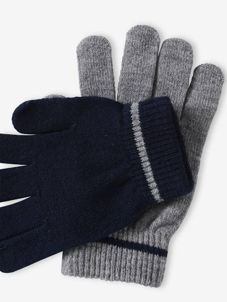 Lot 2 paires de gants magiques garçon gris chiné 2 - vertbaudet enfant 