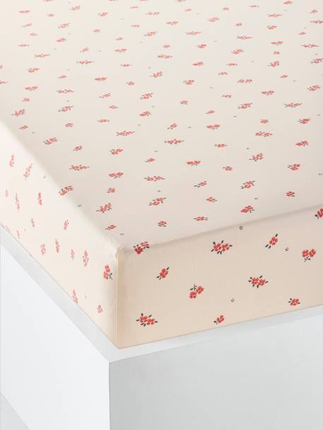 Drap housse enfant GIPSY, avec coton recyclé beige imprimé 1 - vertbaudet enfant 